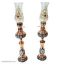 چراغ گرد سوز مسی پرداز طرح ناصرالدین شاه 62 سانتی کد MJ-112