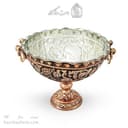 کاسه پایه دار مسی قلم زنی زنجان نانو شده قطر 22 سانتی AH-114