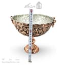 کاسه پایه دار مسی قلم زنی زنجان نانو شده قطر 24 سانتی AH-113