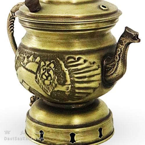 کتری شکاری برنجی آنتیک 1.5 لیتری کد AH-149