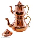 کتری و قوری مسی زنجان دسته برنجی مدل گلابی کد SSH-29