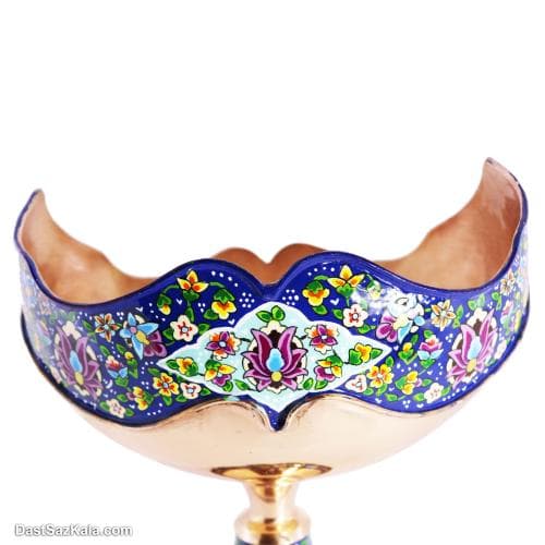 کشکول مسی پایه دار طرح پرداز نانو شده سایز 2 کد MJ-37