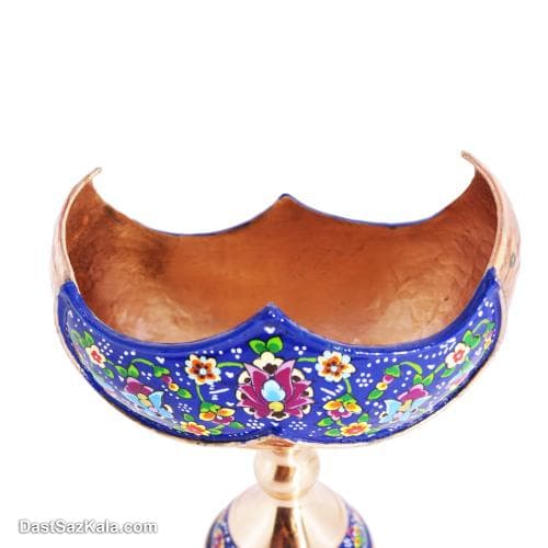 کشکول مسی پایه دار چکشی طرح پرداز سایز 1 کد MJ-41