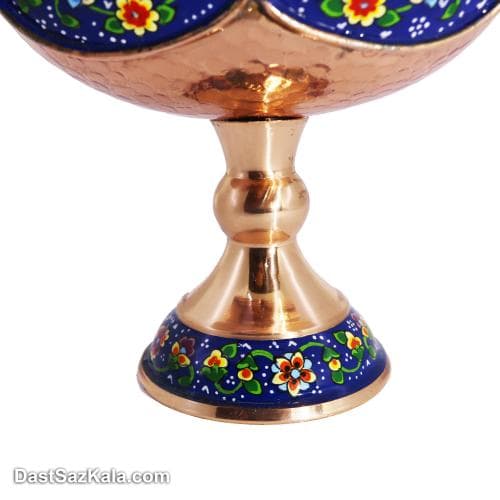 کشکول مسی پایه دار چکشی طرح پرداز سایز 1 کد MJ-41