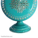 گلدان مسی الماس تراش فانتزی فیروزه ی کد MJ-106