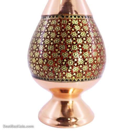 گلدان خاتم کاری اصفهان 20 سانتی مدل موشکی 2 عددی MJ-89