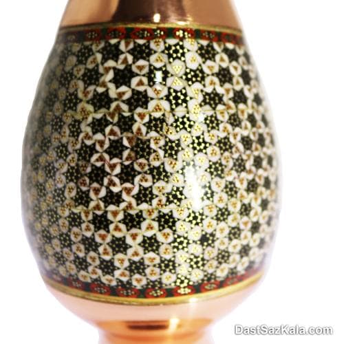 گلدان مسی خاتم کاری اصفهان 30 سانتی مدل موشکی کد MJ-84