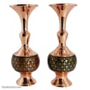 گلدان خاتم کاری اصفهان 16 سانتی مدل گیلاسی 2 عددی MJ-93