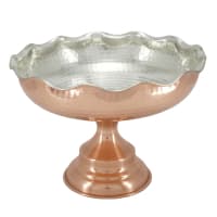 آجیل خوری مسی پایه دار چکشی قطر 20 سانتیمتری کد AH-102