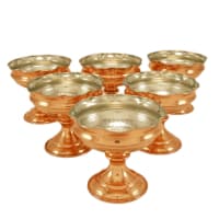 ست هفت سین و بستنی خوری مسی پایه دار 10سانتی 6 تایی AH-58