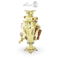 سماور برنجی ذغالی 1.5 لیتری مدل آینه ای کد AH-152