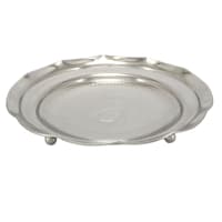 شیرینی خوری مسی سفید سه پایه کوتاه 25 سانتیمتری کد AH-92