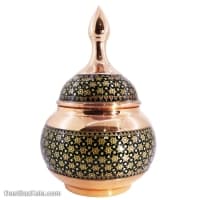 قندان مسی خاتم کاری سایز 18 کد MJ-82