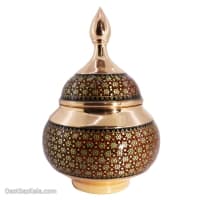 قندان مس و خاتم اصفهان سایز 20 کد MJ-82