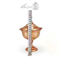 قندان مسی درب دار پایه دار 21 سانتی کد HSH-13