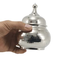 قندان مسی سفید زنجان به ارتفاع 14 سانتیمتر کد AH-89