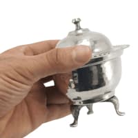 قندان مسی سفید سه پایه ساخت زنجان 12 سانتیمتری AH-80