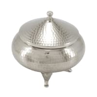 قندان مسی سفید مدل سفینه ی سه پایه 12 سانتیمتری کد AH-79