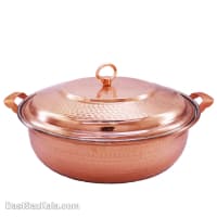 ماهیتابه درب دار مسی زنجان سایز 5 بزرگ کد PA-36