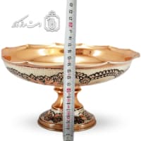 میوه خوری مسی پایه دار الماس تراش نقره کوب کد MJ-130