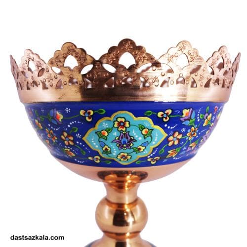 آجیل خوری میناکاری پایه دار مس پرداز نانو شده کد MJ-48