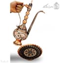 آفتابه لگن مسی الماس تراش نقره کوب جلال مدل توپی کد MJ-119