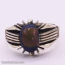 انگشتر اوپال مردانه اصل با رکاب چهار چنگ دست ساز RN-35