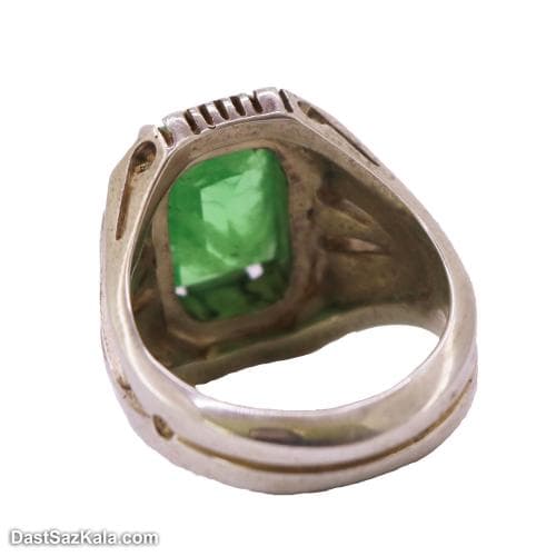 انگشتر زمرد اصل مردانه نیمه دست ساز با رکاب شیخ احمد RN-30