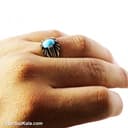 انگشتر فیروزه مردانه اصل با رکاب چهار چنگ کد RN-13