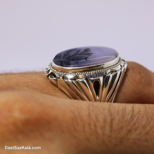 انگشتر مردانه شجر اصل با رکاب شیخ احمد مدل تک درخت کد RN-15