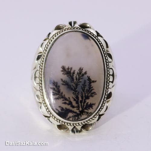 انگشتر مردانه شجر اصل با رکاب شیخ احمد مدل تک درخت کد RN-15