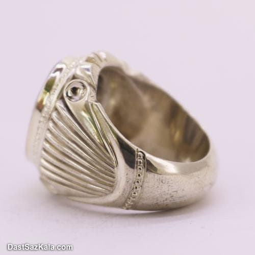 انگشتر شجر مردانه منظره با رکاب شیخ احمد طرح گلدانی کد RN-47