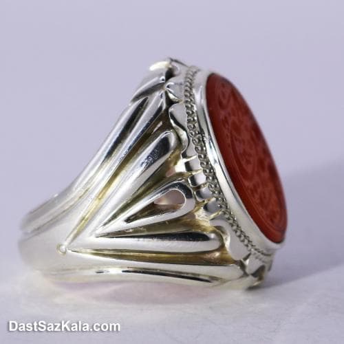 انگشتر مردانه عقیق یمنی اصل با رکاب نقره شیخ احمد RN-23