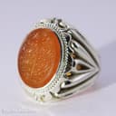 انگشتر مردانه عقیق یمنی اصل با رکاب شیخ احمد زنجانی RN-25