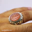 انگشتر مردانه عقیق یمنی اصل با رکاب شیخ احمد زنجانی RN-25