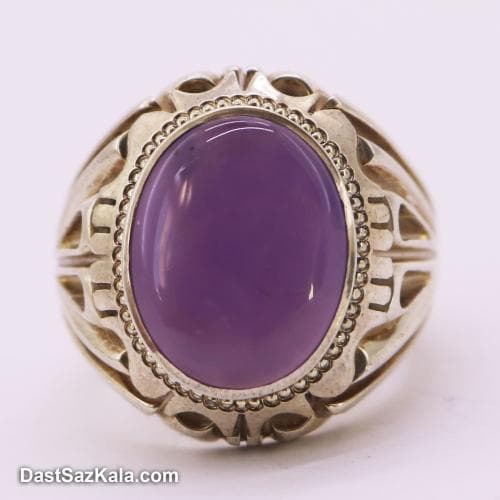 انگشتر عقیق سوسنی یمنی اصل با رکاب شیخ احمد دو اشک RN-31