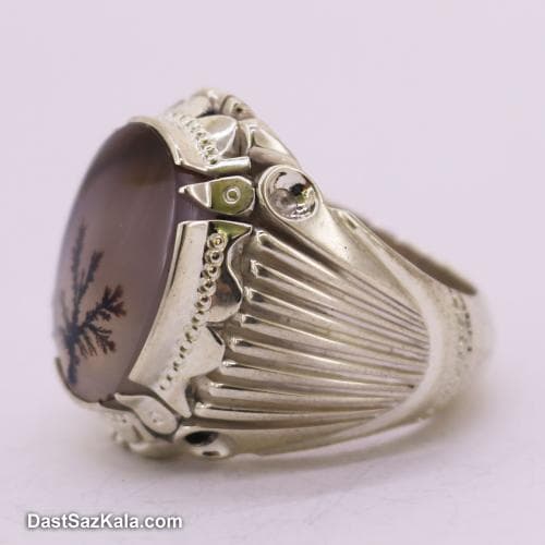 انگشتر مردانه شجر تک درخت با رکاب شیخ احمد بدون اشک کد RN-46