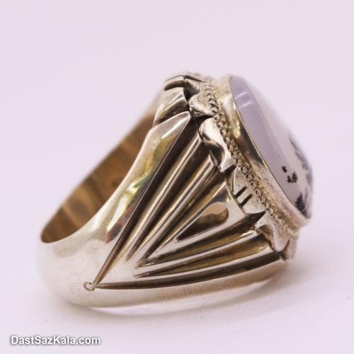 انگشتر مردانه شجر قائنات با رکاب شیخ احمد تک اشک کد RN-42