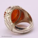 انگشتر مردانه عقیق کهنه هندی خط دار با رکاب شیخ احمد RN-37