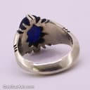 انگشتر مردانه یاقوت کبود اصل با رکاب چهار چنگ دست ساز RN-33