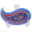 بشقاب میناکاری مسی دکوری طرح بته جقه کد LT-11