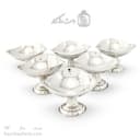 ست هفت سین و بستنی خوری مسی سفید سه گوش 6 عددی AH-107