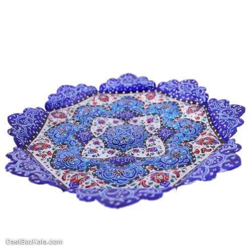 بشقاب دیوارکوب میناکاری مسی 16 سانتی کد LT-111