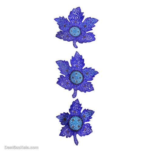 دیوارکوب میناکاری مسی طرح برگ مجموعه 3 عددی کد LT-109