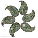 ست بشقاب میناکاری شده مسی طرح بته جقه مشکی 5 عددی LT-15