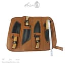 ست چاقوی طبیعت گردی به همراه کیف چرمی مجموعه 4 عددی کد MS-13