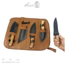ست چاقوی طبیعت گردی به همراه کیف چرمی مجموعه 4 عددی کد MS-13