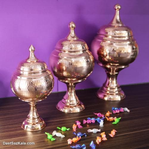 سرویس پذیرایی مسی درب دار زنجان مدل گنبدی کد PA-21