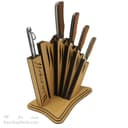 سرویس چاقو آشپزخانه زنجان 6 پارچه با پایه چوبی MN-38