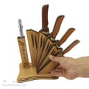 سرویس چاقو آشپزخانه زنجان 6 پارچه با پایه چوبی MN-38